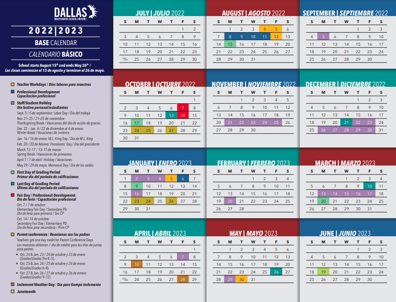  Student Base Calendar 22-23